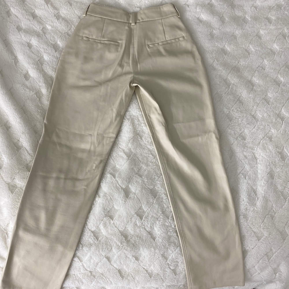 Zara cream leather pants!
